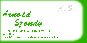arnold szondy business card